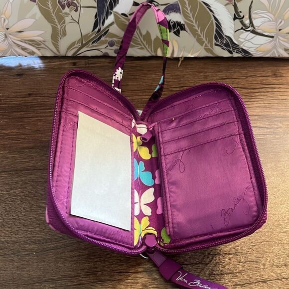 Vera Bradley Pink and Purple Floral Wristlet - Picture 3 of 3